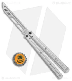 Squid Industries Krake Raken Butterfly Balisong Trainer V2.5 Silver (4.4" SW) -eos || Kershaw || Spyderco Shop Squid Industries Krake Raken Butterfly Trainer V2.5 Silver SW BHQ 177510 jr bottlecap