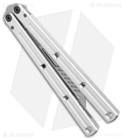 Squid Industries Krake Raken Butterfly Balisong Trainer V2.5 Silver (4.4" SW) -eos || Kershaw || Spyderco Shop Squid Industries Krake Raken Butterfly Trainer V2.5 Silver SW BHQ 177510 jr spine