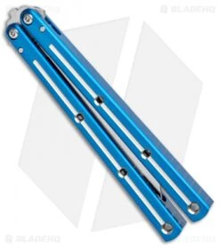 Squid Industries Krake Raken Tanto Balisong Butterfly Dual Tone (4.5" Satin) -eos || Kershaw || Spyderco Shop Squid Industries Krake Raken Tanto Balisong Butterfly Blue Dual Tone Satin BHQ 101533 jr spine