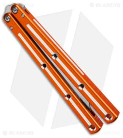 Squid Industries Krake Raken Tanto V2.5 Balisong Knife Dual Tone Orange (4.5") -eos || Kershaw || Spyderco Shop Squid Industries Krake Raken Tanto V2 5 Balisong Knife Dual Tone Orange 4in BHQ 134797 td side