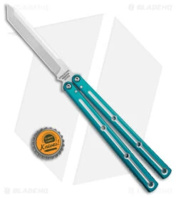 Squid Industries Krake Raken V2.5 Tanto Balisong Knife Teal Dual-Tone (4.5") -eos || Kershaw || Spyderco Shop Squid Industries Krake Raken Tanto V2 5 Balisong Knife Teal 4in 5cm Dual Tone BHQ 139554 td size jr