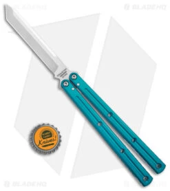 Squid Industries Krake Raken V2.5 Tanto Balisong Knife Teal (4.5" Satin) -eos || Kershaw || Spyderco Shop Squid Industries Krake Raken Tanto V2 5 Balisong Knife Teal 4in 5cm Satin BHQ 139555 td size jr 1
