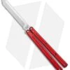 Squid Industries Krake Raken V2.5 Tanto Balisong Knife Red (4.5" Satin) -eos || Kershaw || Spyderco Shop Squid Industries Krake Raken V2 Tanto Balisong Red Satin BHQ 103092 jr 2