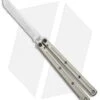 Squid Industries Krake Raken V2 Balisong Butterfly Knife Silver (4.5" Satin)