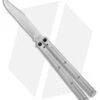 Squid Industries Krake Raken V2.5 Bowie Balisong Knife Silver (4.5" Satin) -eos || Kershaw || Spyderco Shop Squid Industries Krake Raken V2.5 Bowie Balisong Satin BHQ 115311 jr
