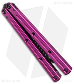 Squid Industries Krake Raken V2.5 Balisong Trainer Purple (4.4" Inked) -eos || Kershaw || Spyderco Shop Squid Industries Krake Raken V2.5 Butterfly Balisong Trainer Purple Black BHQ 145420 jr side