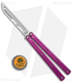 Squid Industries Krake Raken V2.5 Balisong Trainer Purple (4.4" Satin) -eos || Kershaw || Spyderco Shop Squid Industries Krake Raken V2.5 Butterfly Balisong Trainer Purple SW BHQ 145419 jr bottlecap