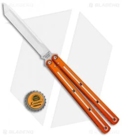 Squid Industries Krake Raken Tanto V2.5 Balisong Knife Dual Tone Orange (4.5") -eos || Kershaw || Spyderco Shop Squid Industries Krate Raken Tanto V2.5 Balisong Dual Tone Orange Satin BHQ 134797 jr bottlecap
