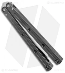 Squid Industries Krake Raken V2.5 Tanto Balisong Knife Black (4.5" Satin) -eos || Kershaw || Spyderco Shop Squid Industries Krate Raken V2 Tanto Balisong Black Satin BHQ 103094 jr side