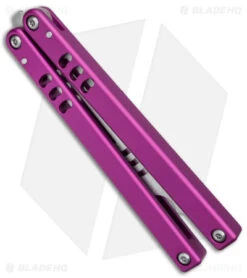 Squid Industries Mako V4.5 Bottle Opener Balisong Trainer Purple (4.3" SW) -eos || Kershaw || Spyderco Shop Squid Industries Mako V4.5 Bottle Opener Balisong Trainer Purple SW BHQ 176660 jr side