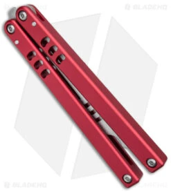 Squid Industries Mako V4.5 Bottle Opener Balisong Trainer Red (4.3" SW) -eos || Kershaw || Spyderco Shop Squid Industries Mako V4.5 Bottle Opener Balisong Trainer Red SW BHQ 176661 jr side