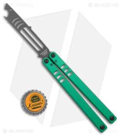 Squid Industries Mako V4.5 Bottle Opener Trainer Inked Green (4.3" Black) -eos || Kershaw || Spyderco Shop Squid Industries Mako V4.5 Bottle Opener Trainer Inked Green Black BHQ 177515 jr bottlecap