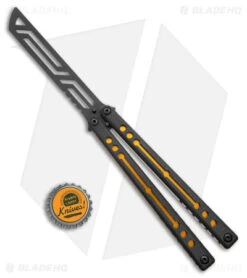 Squid Industries Nautilus Balisong Trainer Knife V2 Black Gold (4.5" Black) -eos || Kershaw || Spyderco Shop Squid Industries Nautilus Balisong Trainer V2 Black Gold Black BHQ 177517 jr bottlecap