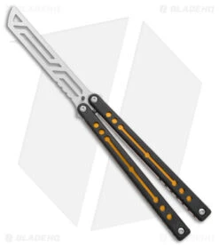 Squid Industries Nautilus Balisong Trainer Knife V2 Black Gold (4.5" Satin)