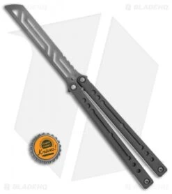 Squid Industries Nautilus Butterfly Balisong Trainer (Black DLC) -eos || Kershaw || Spyderco Shop Squid Industries Nautilus Butterfly Balisong Trainer Black Cerakote BHQ 112204 LS Bottlecap