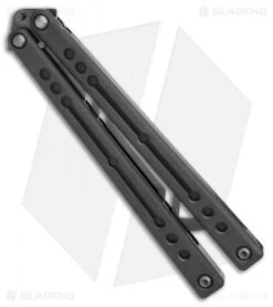 Squid Industries Nautilus Butterfly Balisong Trainer (Black DLC) -eos || Kershaw || Spyderco Shop Squid Industries Nautilus Butterfly Balisong Trainer Black Cerakote BHQ 112204 LS Side