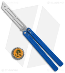 Squid Industries Triton Butterfly Balisong Trainer Blue V2 (Stonewash) -eos || Kershaw || Spyderco Shop Squid Industries Triton Butterfly Balisong Trainer Blue V2 SW BHQ 175091 jr bottlecap