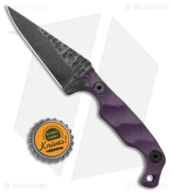 Stroup Knives Mini EDC Fixed Blade Knife Purple G-10 (3.1" Black SW) -eos || Kershaw || Spyderco Shop Stroup Knives Mini EDC Fixed Blade Purple G 10 Black SW BHQ 175255 jr bottlecap