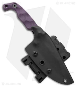 Stroup Knives Mini EDC Fixed Blade Knife Purple G-10 (3.1" Black SW) -eos || Kershaw || Spyderco Shop Stroup Knives Mini EDC Fixed Blade Purple G 10 Black SW BHQ 175255 jr sheath