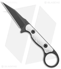 Toor Knives Jank Shank Tactical Fixed Blade Knife White G-10 (3" Black)