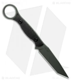 Toor Knives Serpent Tanto Fixed Blade Knife Black G-10 (3.9" Caiman Green) -eos || Kershaw || Spyderco Shop Toor Knives Serpent Caiman Green Fixed Blade Knife Black G10 3.75 BHQ 123640 LS Spine