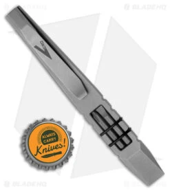 Vero Engineering Fulcrum Prybar/Bit Driver Raw Titanium (5" Fullsize) -eos || Kershaw || Spyderco Shop Vero Engineering Fulcrum Prybar and Bit Driver Blackwash Ti Fullsize BHQ 174701 jr bottlecap