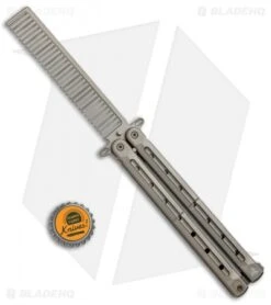 WE Knife Co. Nerv Butterfly Trainer Comb Champagne Titanium 907A -eos || Kershaw || Spyderco Shop WE Knife Co Nerv Butterfly Trainer Comb Champagne Ti 907A BHQ 96065 jr bottlecap