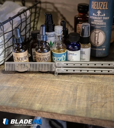 WE Knife Co. Nerv Butterfly Trainer Comb Gray Titanium 907B 7 WE Knife Co. Nerv Butterfly Trainer Comb Gray Titanium 907B - Image 5