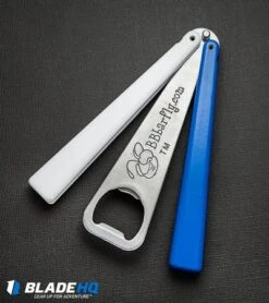 BB Barfly Bottle Opener Butterfly Trainer Blue/White (Blade HQ Edition) -eos || Kershaw || Spyderco Shop bb barfly bottle opener butterfly blue white BHQ edition BHQ 68440 dl