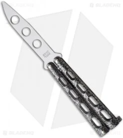 Bear & Son 113TR Small Butterfly Knife Trainer W/ Silver Vein (3.3" Satin Dull)