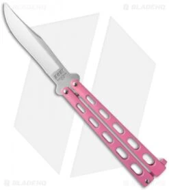 Bear & Son 5" Butterfly Knife Pink (4" Satin) 114PK