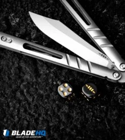 BRS Alpha Beast Infinity Balisong Butterfly Knife Titanium (4.5" Stonewash) -eos || Kershaw || Spyderco Shop brs alphabeast alt rounded dice