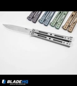 DogBite Knives DB3.1 Balisong Butterfly Knife Gray Ti (4" Stonewash) -eos || Kershaw || Spyderco Shop dogbite knives db3 1 balisong variety dl 2