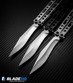 Geof Dumas Rotten EX10 Balisong Butterfly Knife Titanium W/Swedge (4.25" Satin) -eos || Kershaw || Spyderco Shop geof dumas rotten ex10 butterfly swedge BHQ 49632 black dlc BHQ 49557 plain BHQ 49557 dl