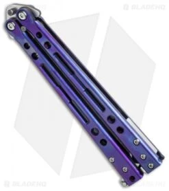 Hom Design Specter Evo Titanium Balisong Butterfly Knife Purple (4.4" Two-Tone) -eos || Kershaw || Spyderco Shop hom specter evo purple bottom cm