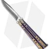 Hom Design Specter Evo Titanium Balisong Knife Purple Gold (4.4" Two-Tone) -eos || Kershaw || Spyderco Shop hom specter evo purple gold cm