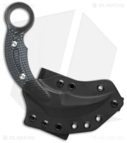 Mil-Tac Knives Jerry Hossom Kerambitch Karambit Knife Black/Grey (3.25" Satin) -eos || Kershaw || Spyderco Shop mil tac knives karambit black and gray sheath cm