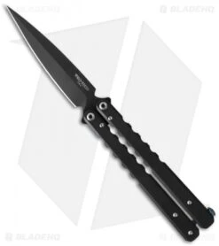 Pro-Tech FlyFather Butterfly Knife DLC Black Titanium W/Clip (4.25" Black)